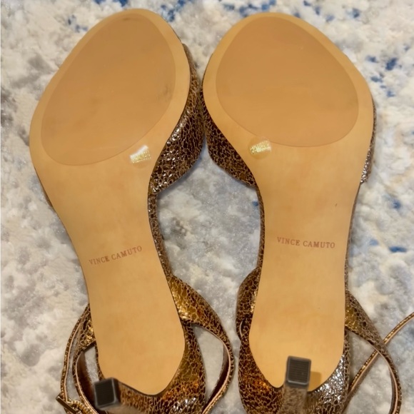 Vince Camuto Gold Strappy Heels - Size 8 1/2 - Picture 4 of 5